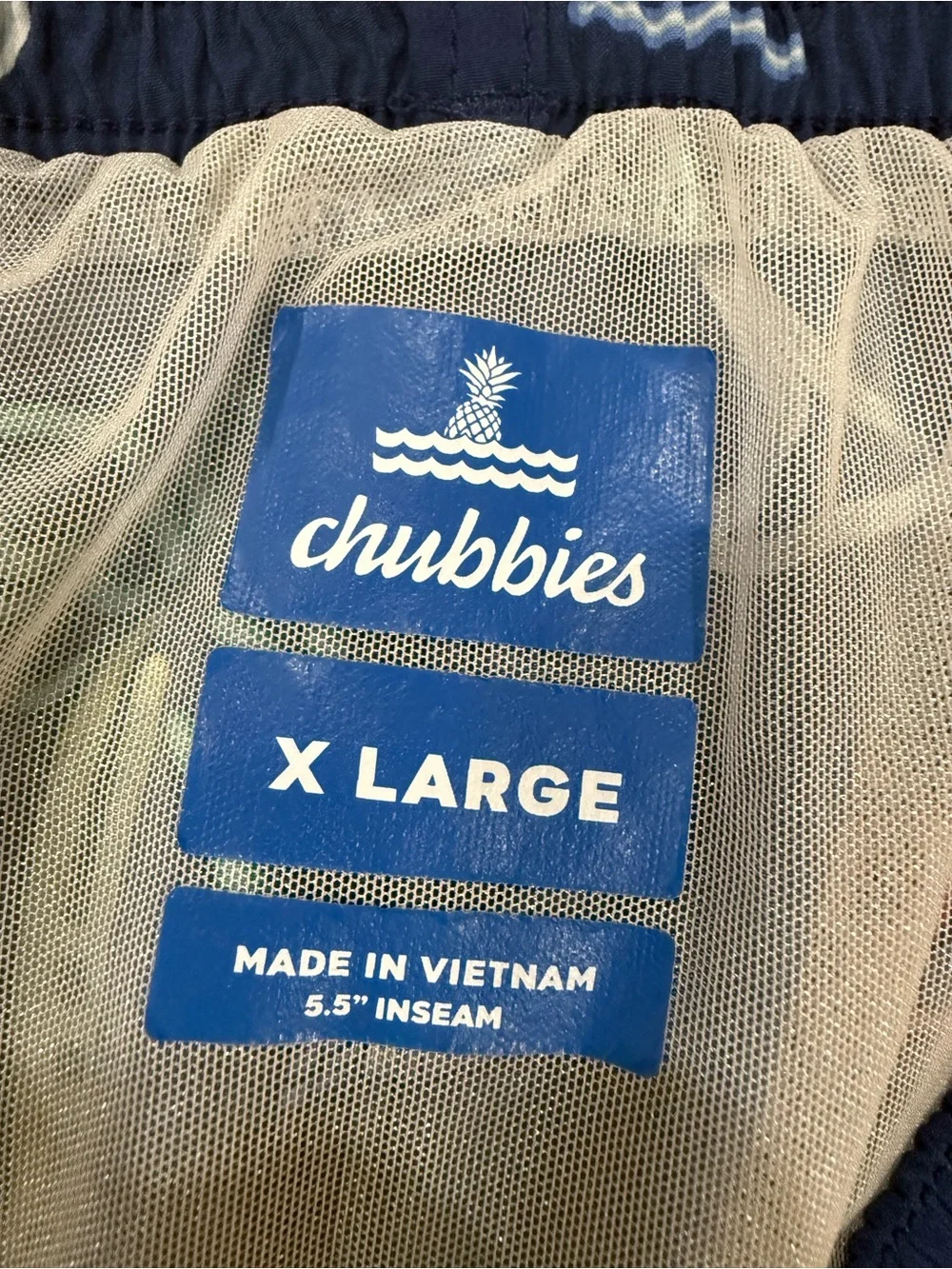 Chubbies The Neon Lights Classic Swim Trunk Navy Graphic - XLarge w/ 5.5